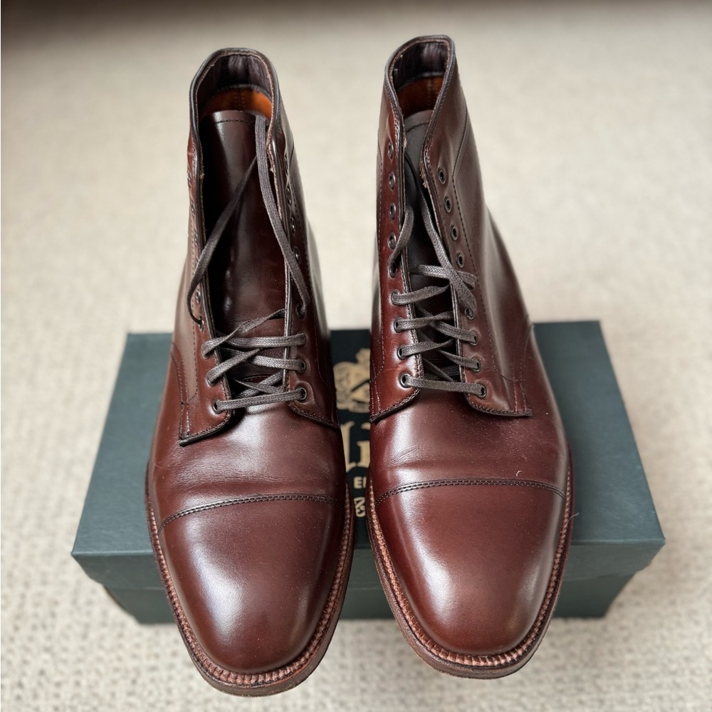 Alden Shoes Men's Straight Tip Boot Dark Brown